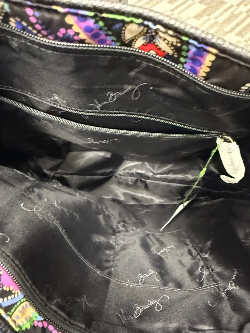 Vera Bradley Kiev Paisley Black Tote with Multicolor Paisley & Floral Print